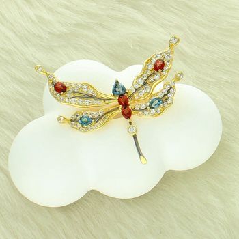 Srebrna broszka ważka pozłacana 925 z kolorowymi cyrkoniami – elegancka broszka (1).jpg