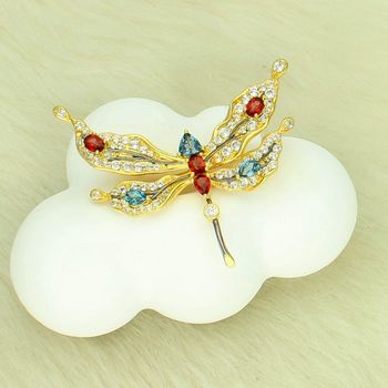 Srebrna broszka ważka pozłacana 925 z kolorowymi cyrkoniami – elegancka broszka (2).jpg