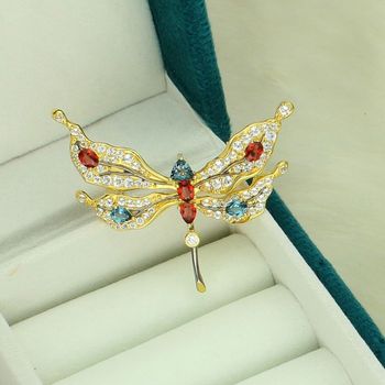 Srebrna broszka ważka pozłacana 925 z kolorowymi cyrkoniami – elegancka broszka (3).jpg