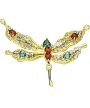 Srebrna broszka ważka pozłacana 925 z kolorowymi cyrkoniami – elegancka broszka (4).jpg