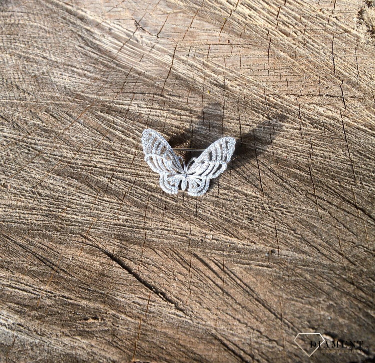 Srebrna broszka motyl z cyrkoniami DIA-BRO-2913-925.jpg