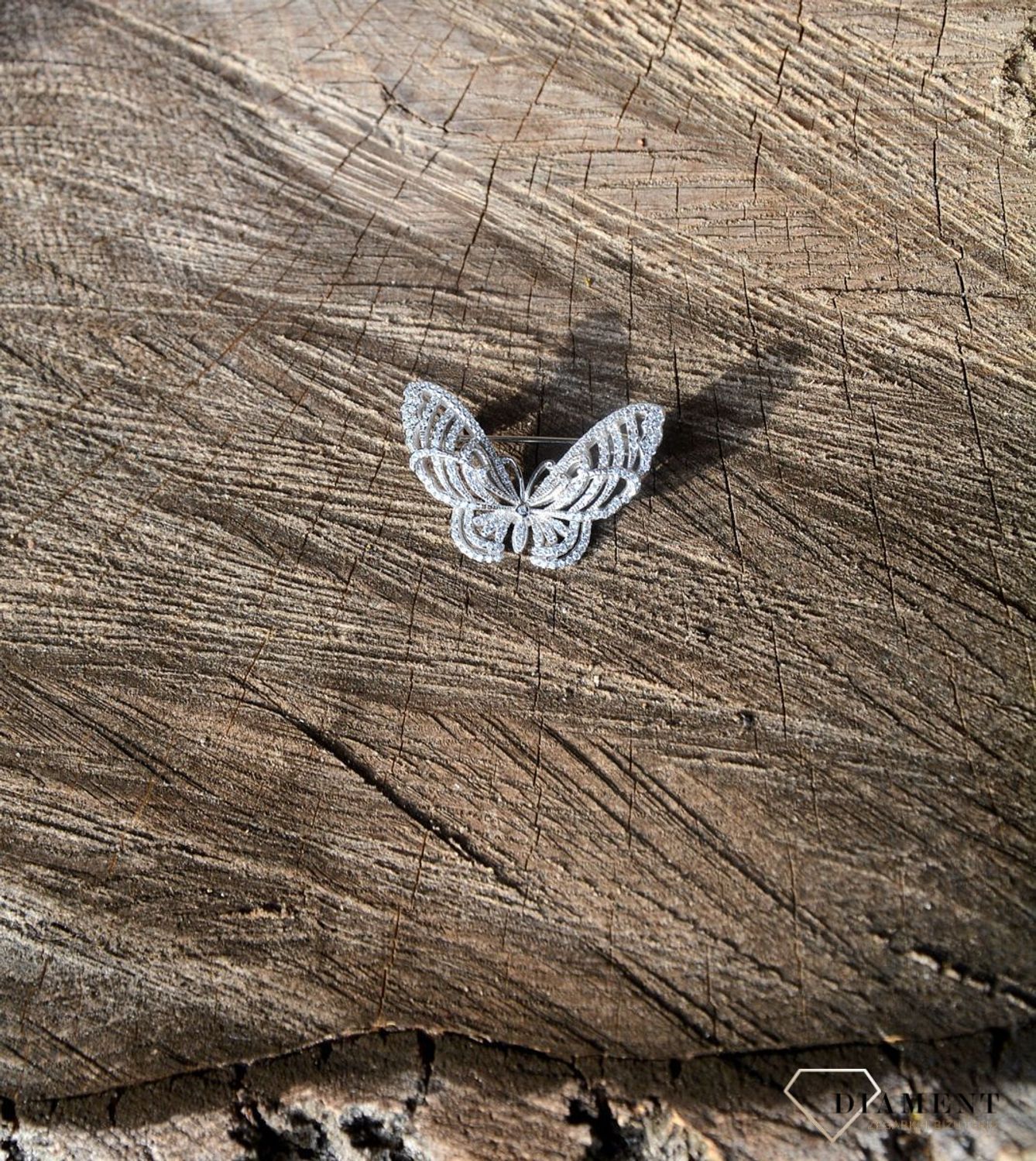 Srebrna broszka motyl z cyrkoniami DIA-BRO-2913-925.jpg
