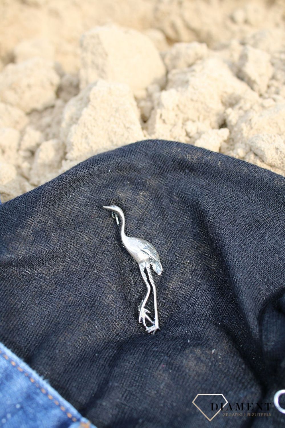 Srebrna broszka w kształcie 'Czapli' DIA-BRO-3360-925.jpg