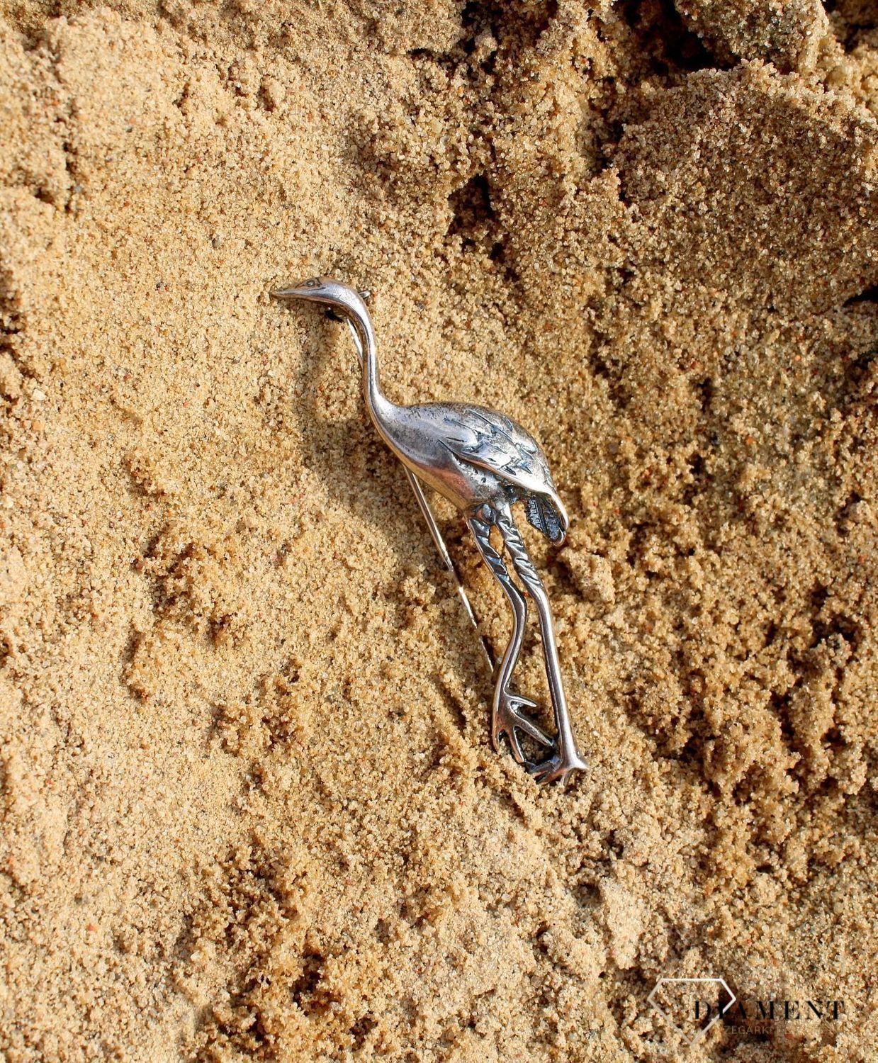 Srebrna broszka w kształcie 'Czapli' DIA-BRO-3360-925.jpg