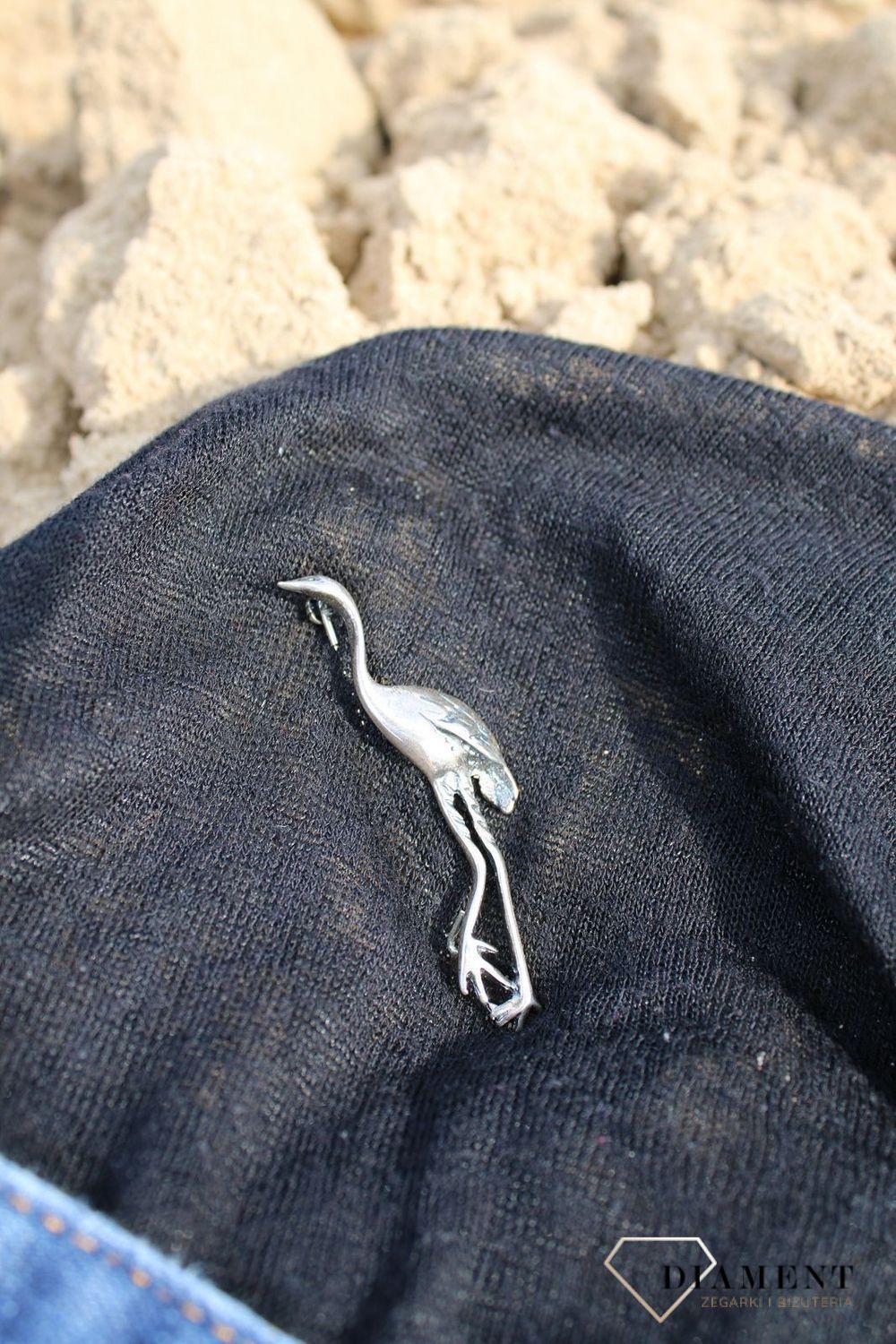 Srebrna broszka w kształcie 'Czapli' DIA-BRO-3360-925.jpg