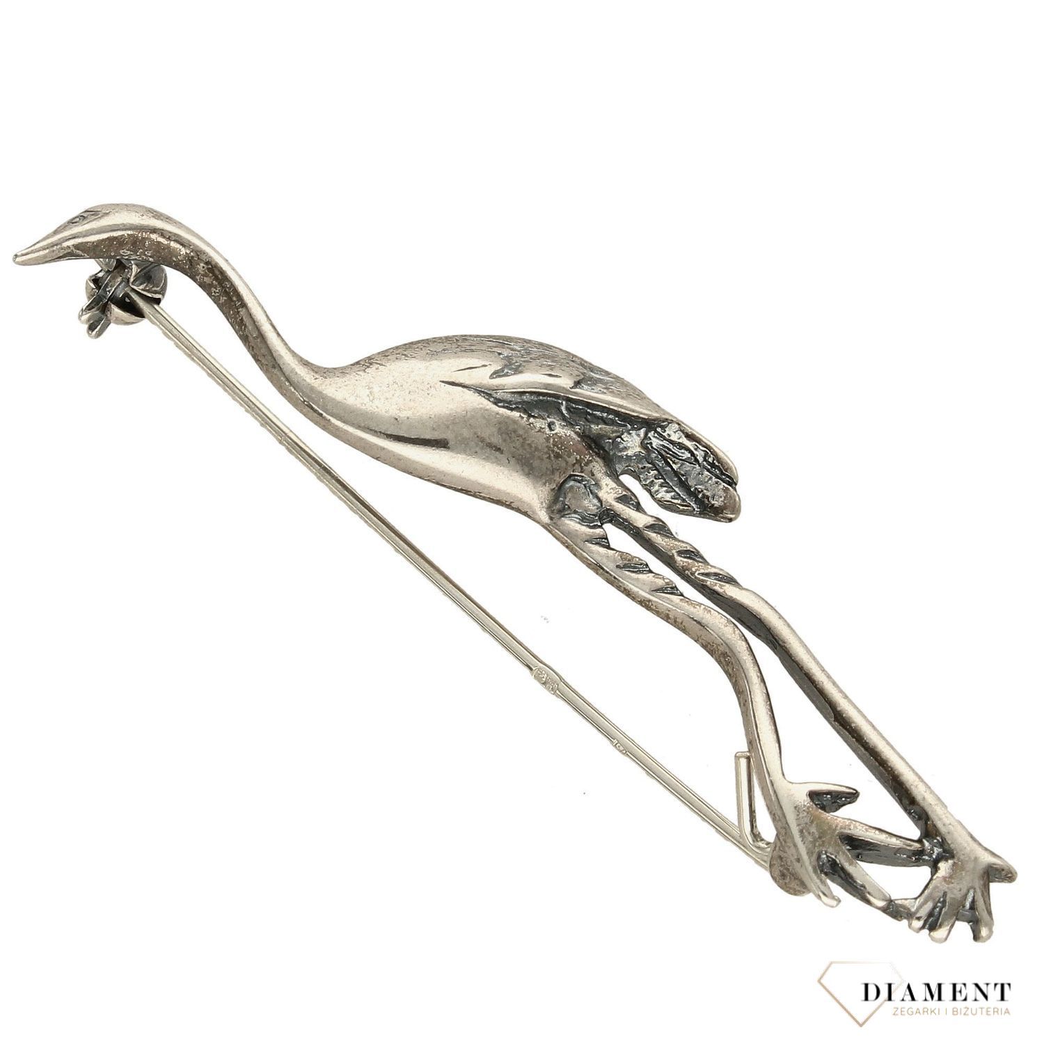 Srebrna broszka w kształcie 'Czapli' DIA-BRO-3360-925.jpg
