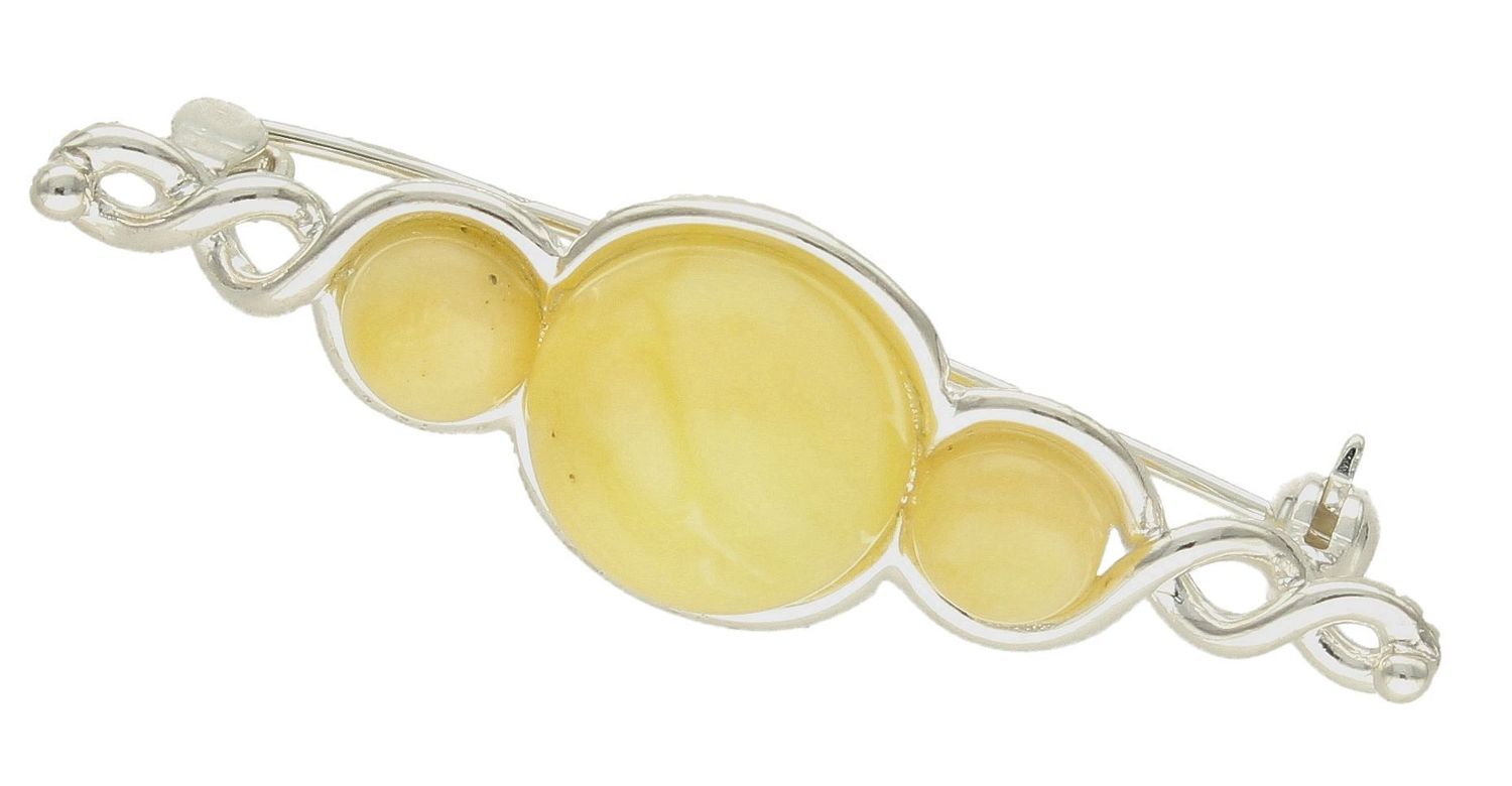 Srebrna broszka damska z mlecznym bursztynem DIA-BRO-9927-925. Srebrna broszka damska. Srebrna broszka idealna na prezent dla mamy, babci. Srebrna broszka z kamieniem. Srebrna broszka z bursztynem (2).jpg