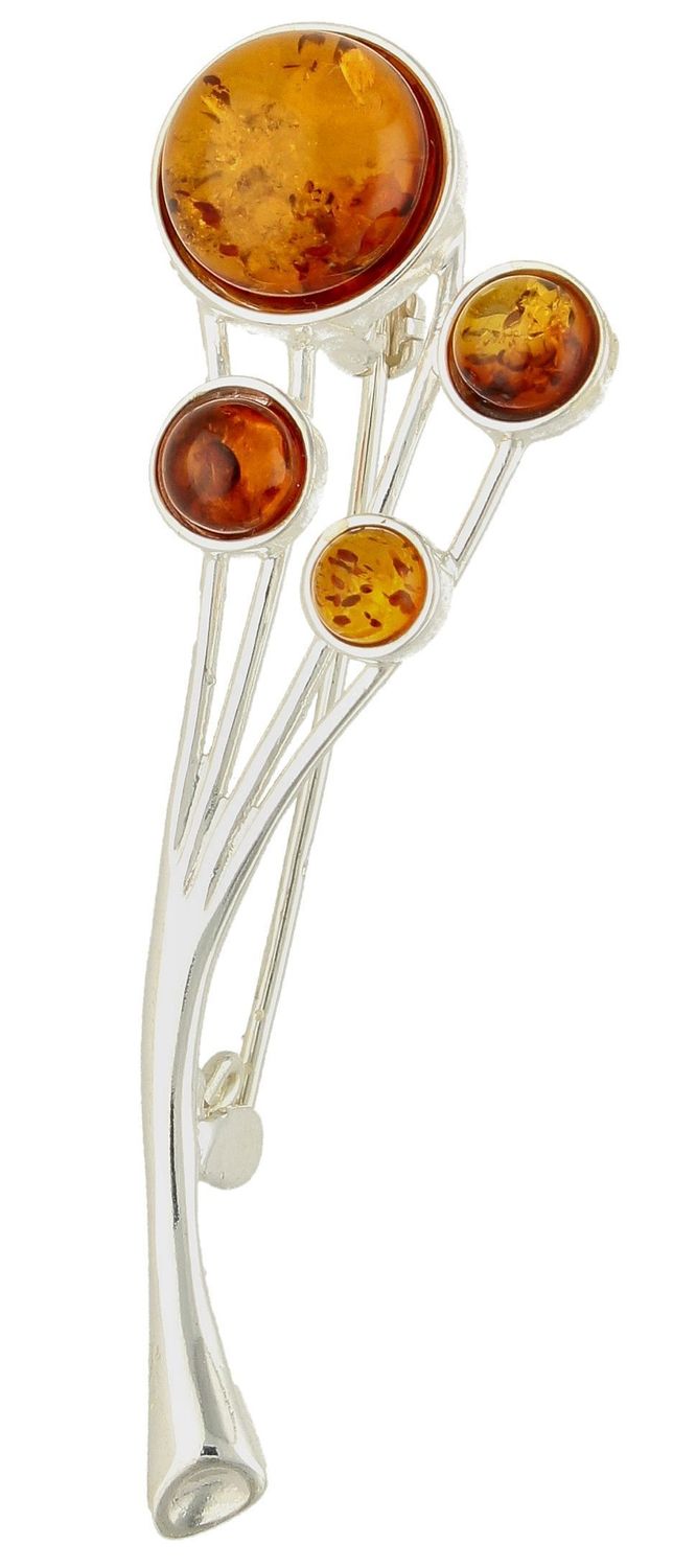 Srebrna broszka damska z koniakowym bursztynem DIA-BRO-9929-925. Srebrna broszka damska. Srebrna broszka idealna na prezent dla mamy, babci. Srebrna broszka z kamieniem. Srebrna broszka z bursztynem (3).jpg