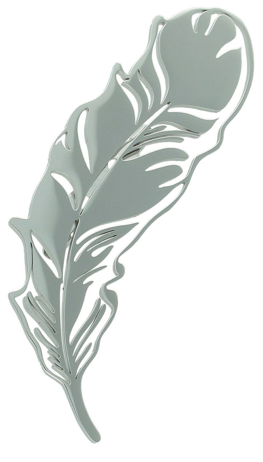 Broszka stalowa liść DIA-BRO-BR101426-STAL Srebrna broszka w formie liścia, to świetny dodatek, który urozmaici kobiece stylizacje. Element kolekcji, w której główną rolę gra ponadczasowy wzór. 1.jpg