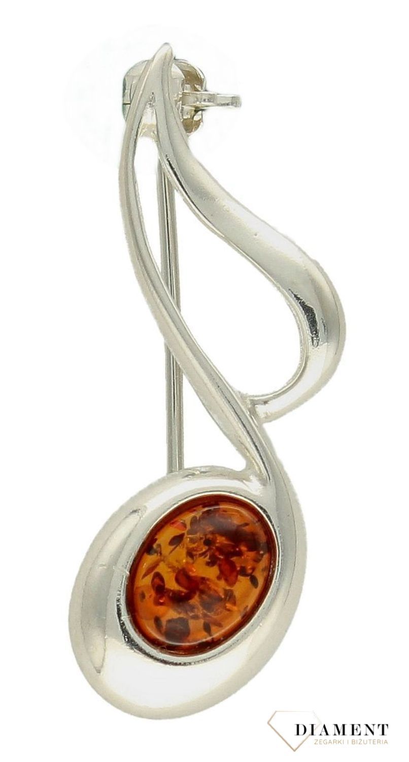 Srebrna broszka damska Nutka muzyka Srebro i Bursztyn DIA-BRO-NUTKA-925as.jpg