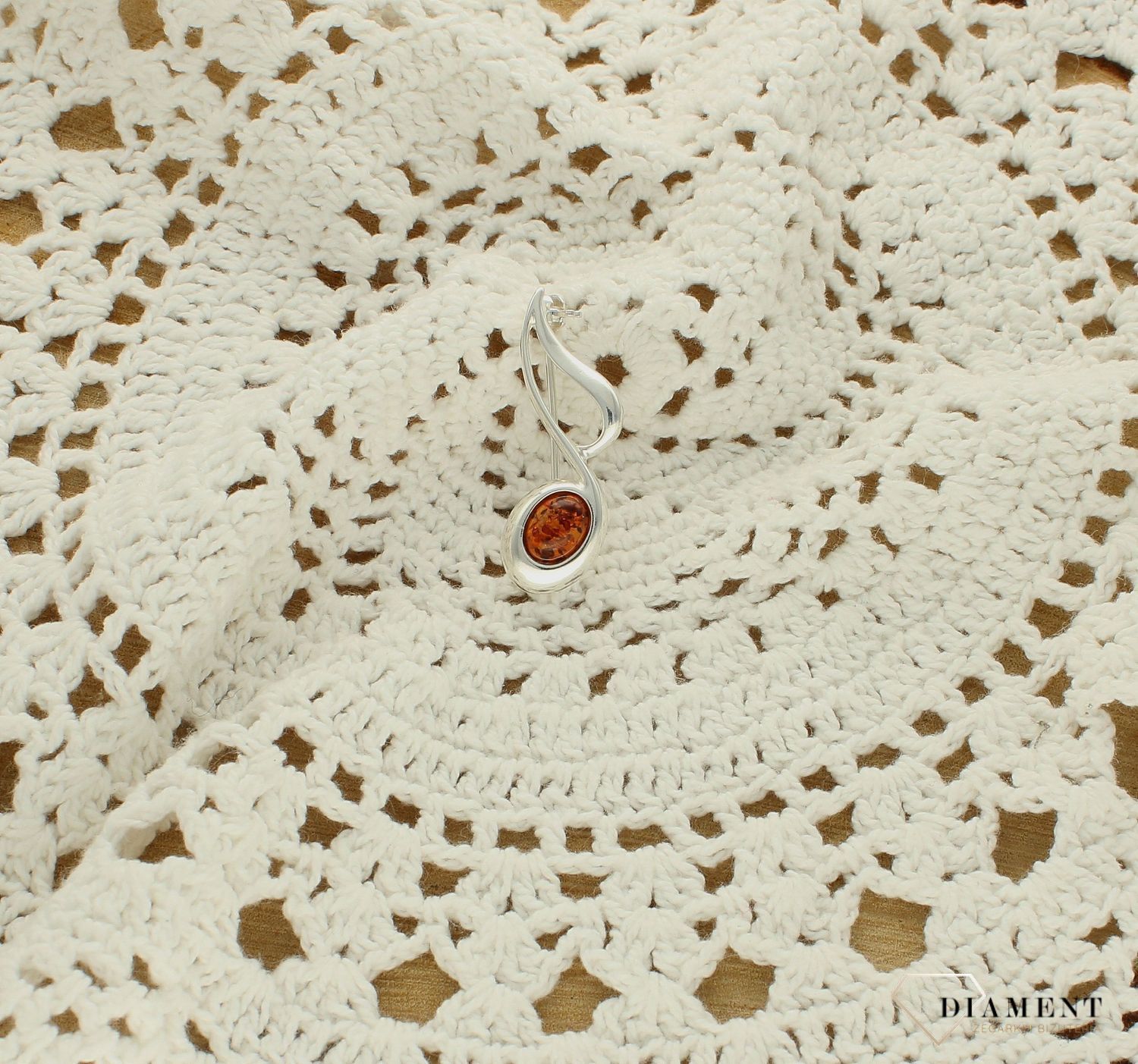 Srebrna broszka damska Nutka muzyka Srebro i Bursztyn DIA-BRO-NUTKA-925as.jpg