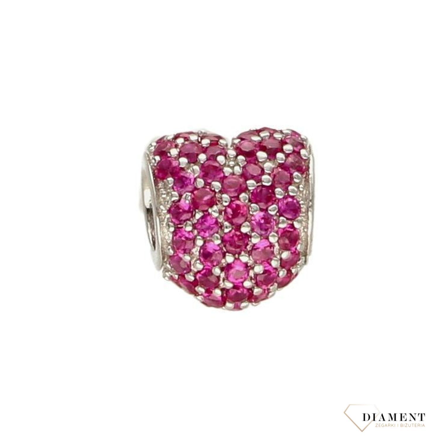 Charms do bransoletki różowe serce. ✓ Bransoletki typu Pandora. ✓.jpg