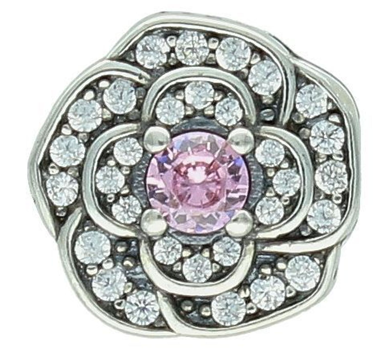 Charms Moments srebrny 925 kwiatek z różową cyrkonią DIA-CHA-11713-925. Srebrny charms do bransoletki modułowej. Charms srebrny do bransoletki typu Pandora. Srebrny charms na prezent. 1.jpg