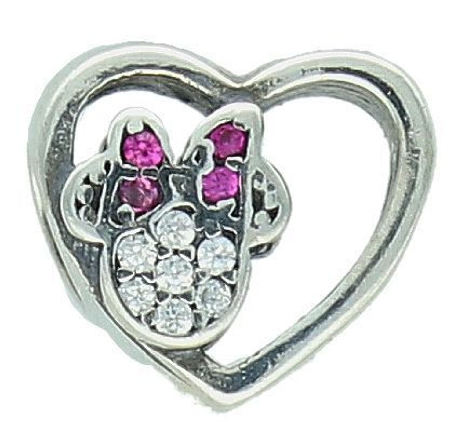 Charms Moments srebrny 925 serce z Myszką Minnie DIA-CHA-11715-925. Srebrny charms do bransoletki modułowej. Charms srebrny do bransoletki typu Pandora. Srebrny charms na prezent 1.jpg