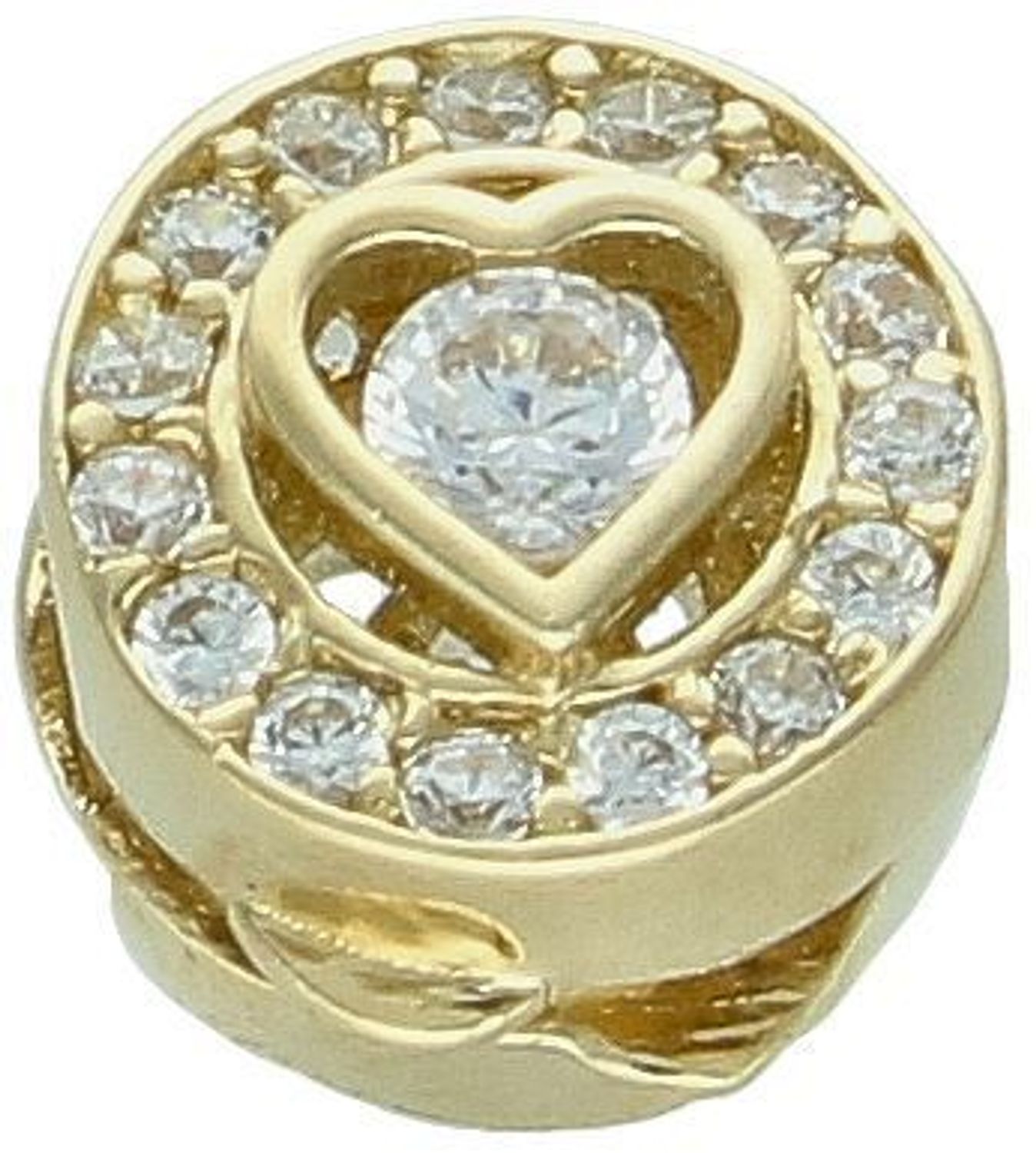 Charms klips złoty próba 585, ozdobiony serduszkiem i cyrkoniami DIA-CHA-12934-585 Charms klips złoty próba 585, ozdobiony serduszkiem i cyrkoniami, to doskonały wybór dla osób poszukujących 1.jpg