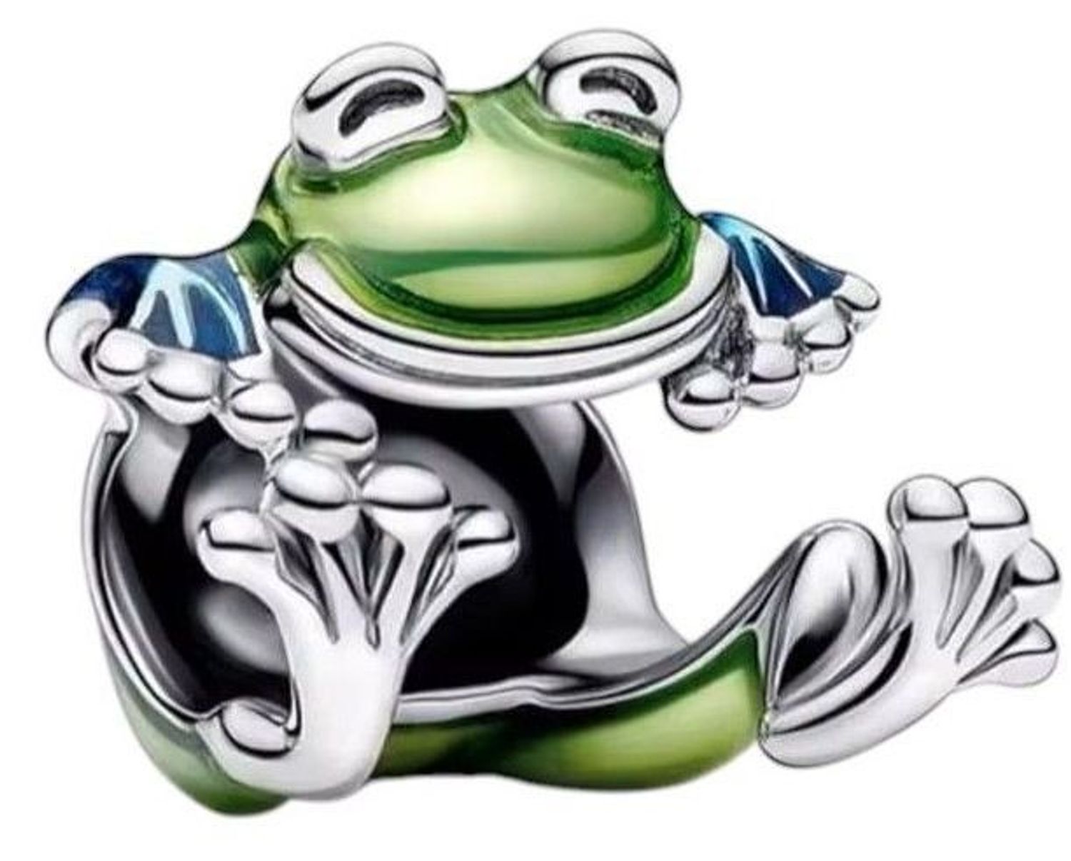 charms żaba, charms żabka, zawieszka żaba srebrna, charms z emalią, DIA-CHA-13187-925, charms Ag 925, biżuteria wesoła, charms natura, prezent z humorem, srebro rodowane1.jpg