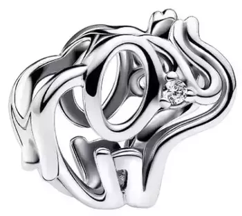 Charms w kształcie słonika ze srebra rodowanego Ag 925 z białą cyrkonią. Symbol szczęścia i dobrej energii. Idealny do bransoletek modułowych.1.webp