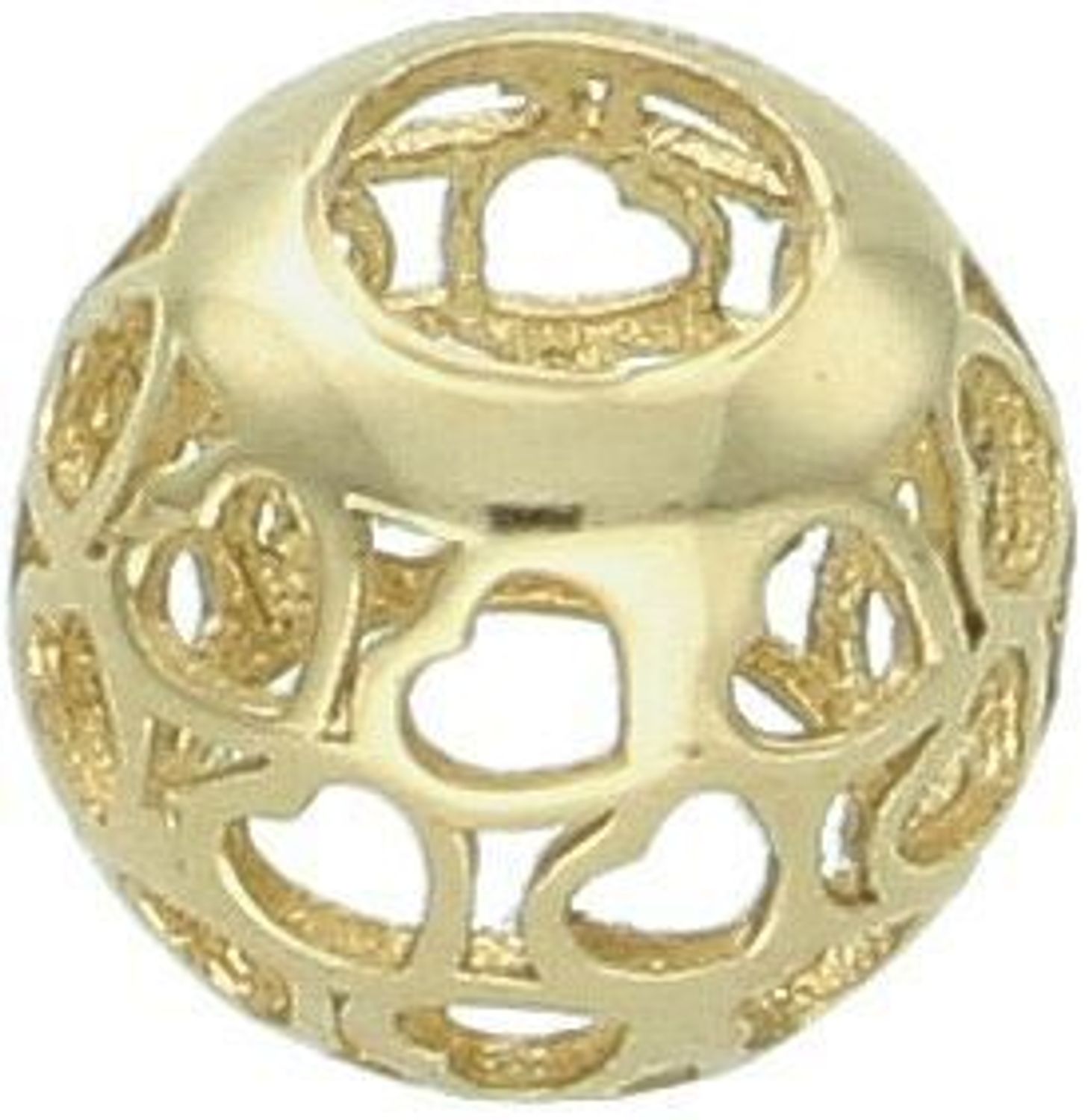 Delikatny charms do bransoletki wykonany ze złota próby 585. Subtelne ażurowe serduszka, waga 0,42 g, wielkość 7 mm. Idealna ozdoba i pomysł na prezent.1.jpg