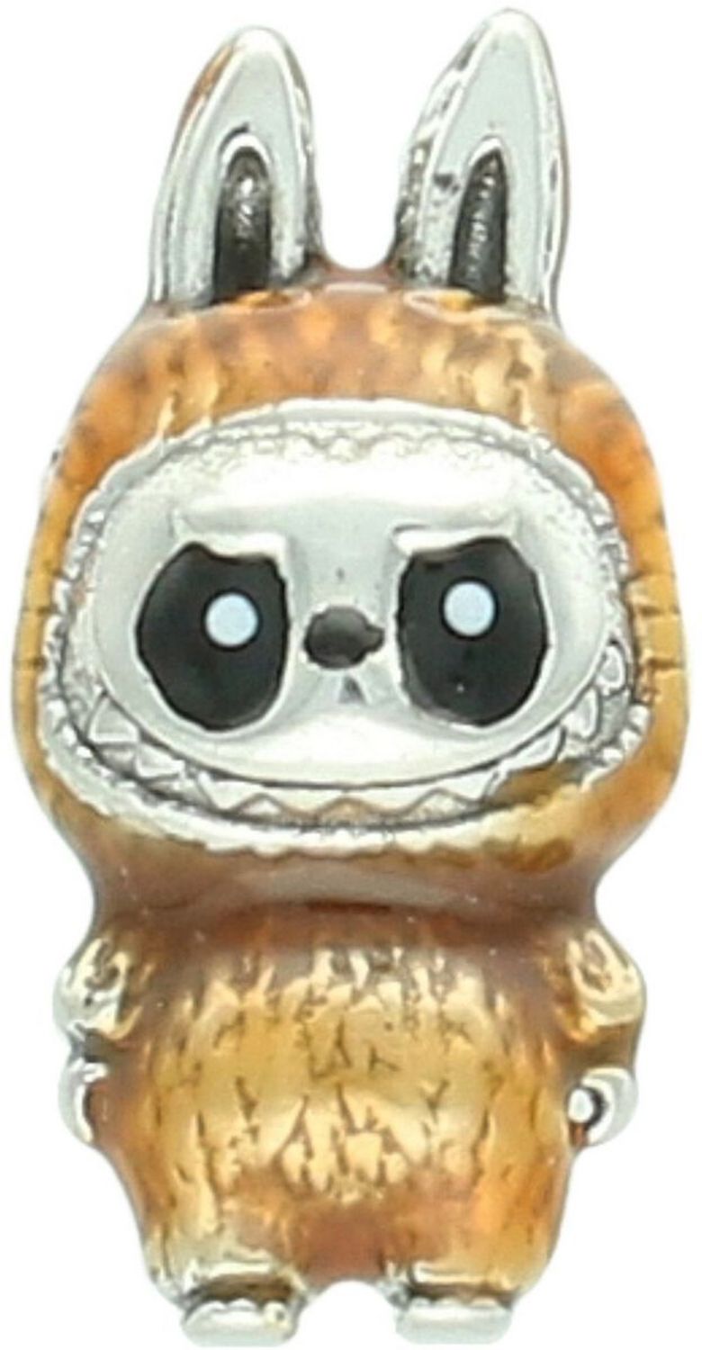 Uroczy charms srebrny 925 Labubu, zdobiony pomarańczową emalią. Wielkość 1×1,8 cm, waga 2,80 g. Idealny dodatek do bransoletki i prezent.1.jpg