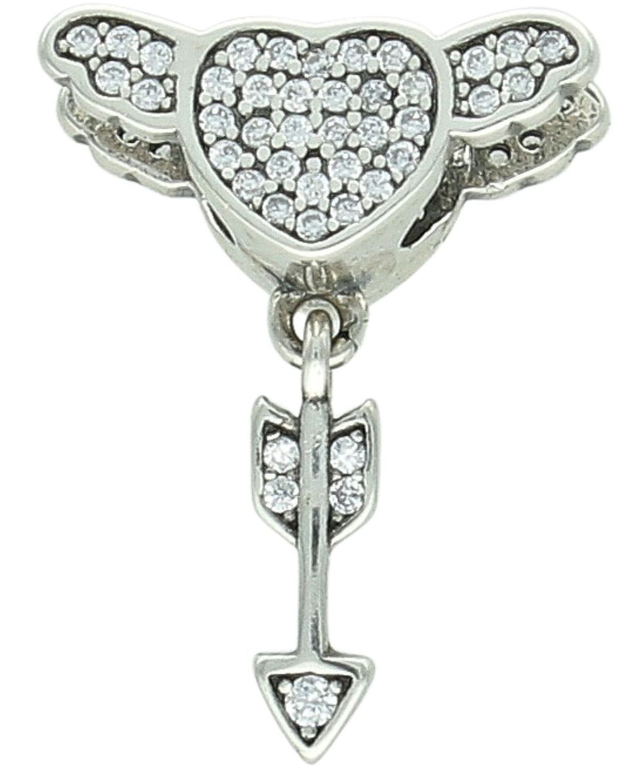 Srebrny charms z sercem, skrzydłami i strzałą z cyrkoniami cyrkonie.jpg