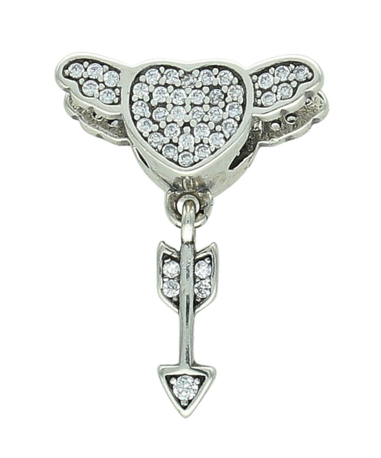 Srebrny charms z sercem, skrzydłami i strzałą z cyrkoniami cyrkonie.jpg