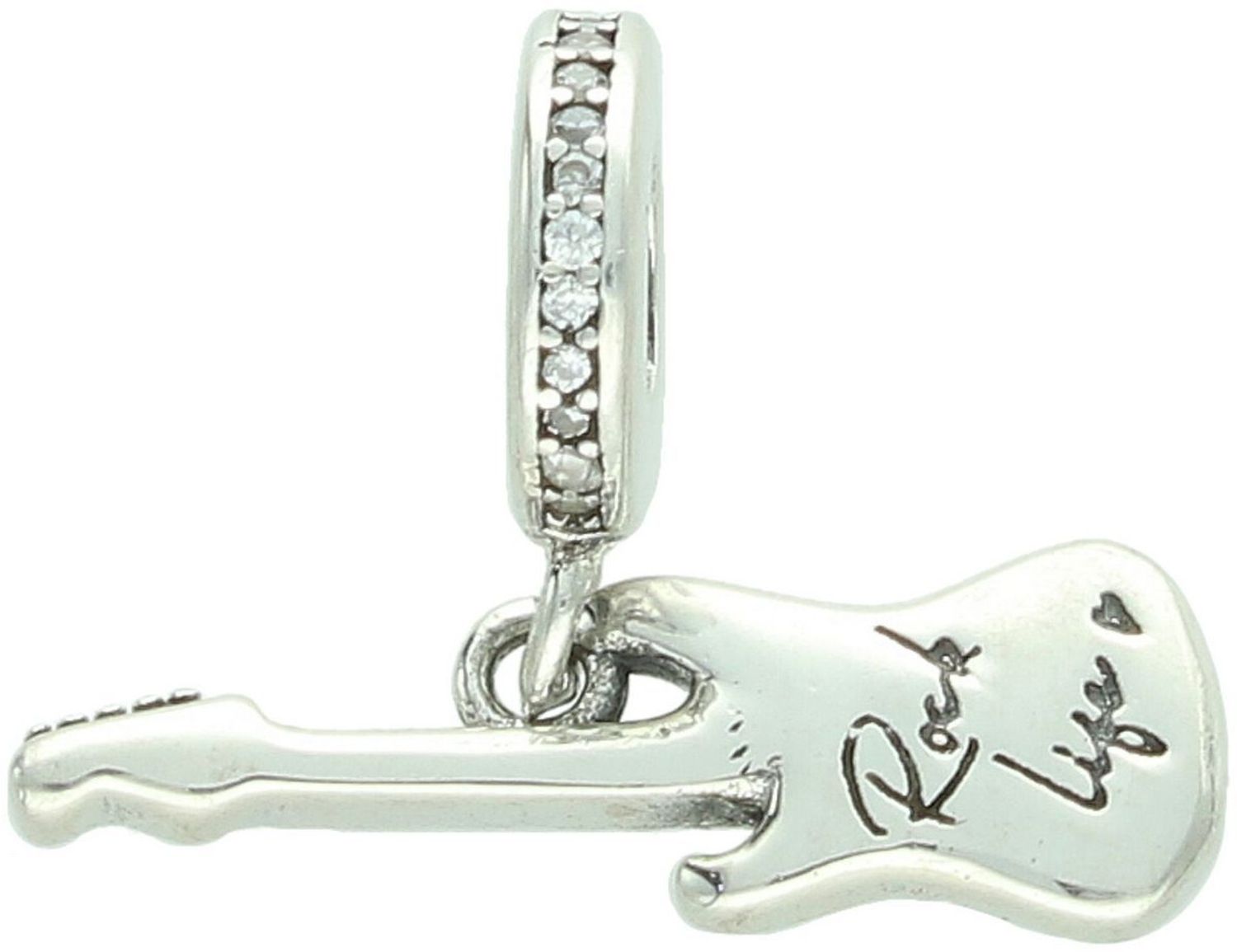 Charms srebrny 925 w kształcie gitary 🎸. Waga 2,60 g, wymiary 1,5×2,2 cm. Idealny dla miłośników muzyki – wyjątkowy dodatek do bransoletki.1.jpg