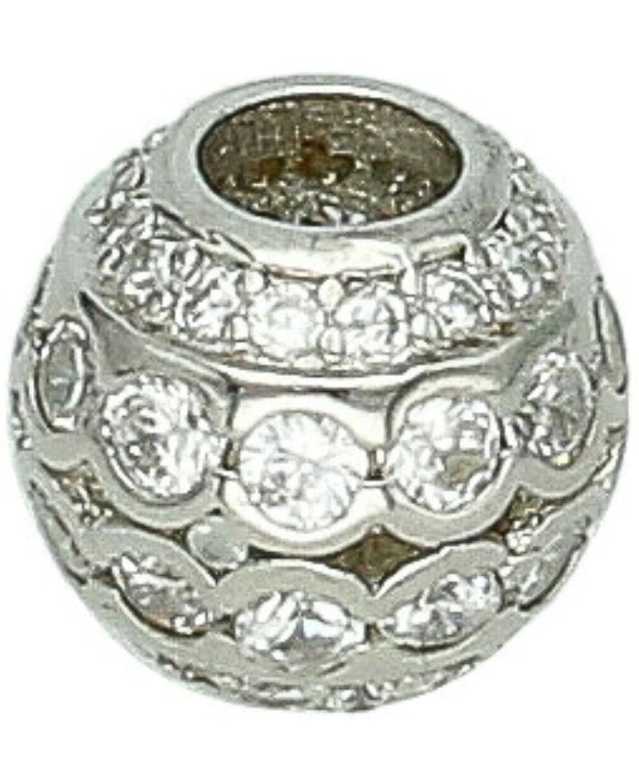 Srebrny Charms Kulka z Cyrkoniami – Elegancka Zawieszka do Bransoletki kamienie ozdobne.jpg