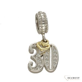 Charms Moments Wisząca cyfra 30 z pozłacanym sercem DIA-CHA-3775-925.jpg