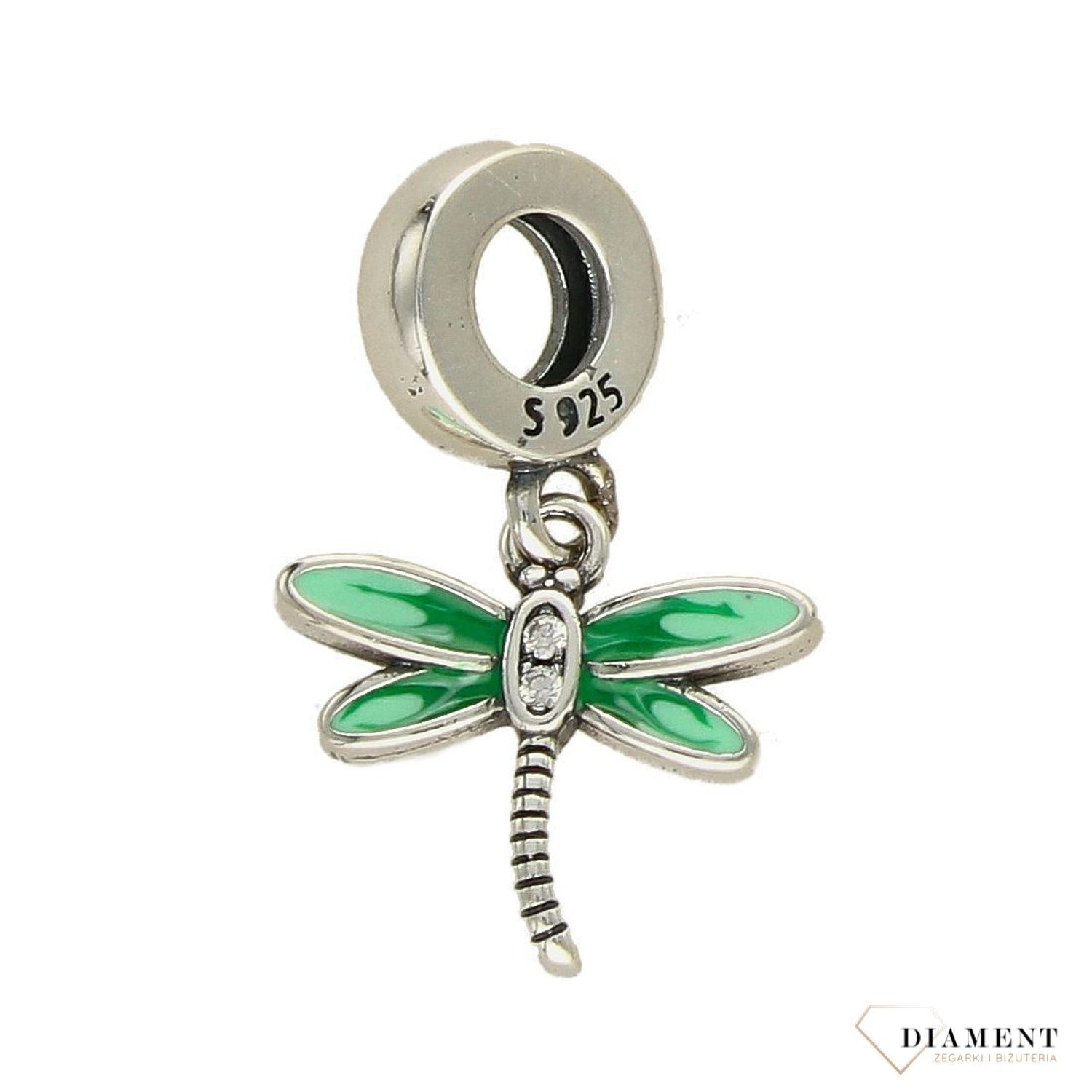 Charms Moments Zielona Ważka DIA-CHA-4117-925. Modny charms do bransoletki Zielona Ważka.jpg