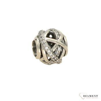 Charms Moments okrągły z wzorem z cyrkonią DIA-CHA-4132-925. Modny charms do bransoletki okrągły ażurowy z cyrkonią.jpg