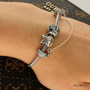Łańcuszek zabezpieczający z charmsem DIA-CHA-5489-925. Łańcuszek zabezpieczający z charmsami ✓ Łańcuszki zabezpieczające typu Pandora. ✓ Charms do pandora ✓ (2).jpg
