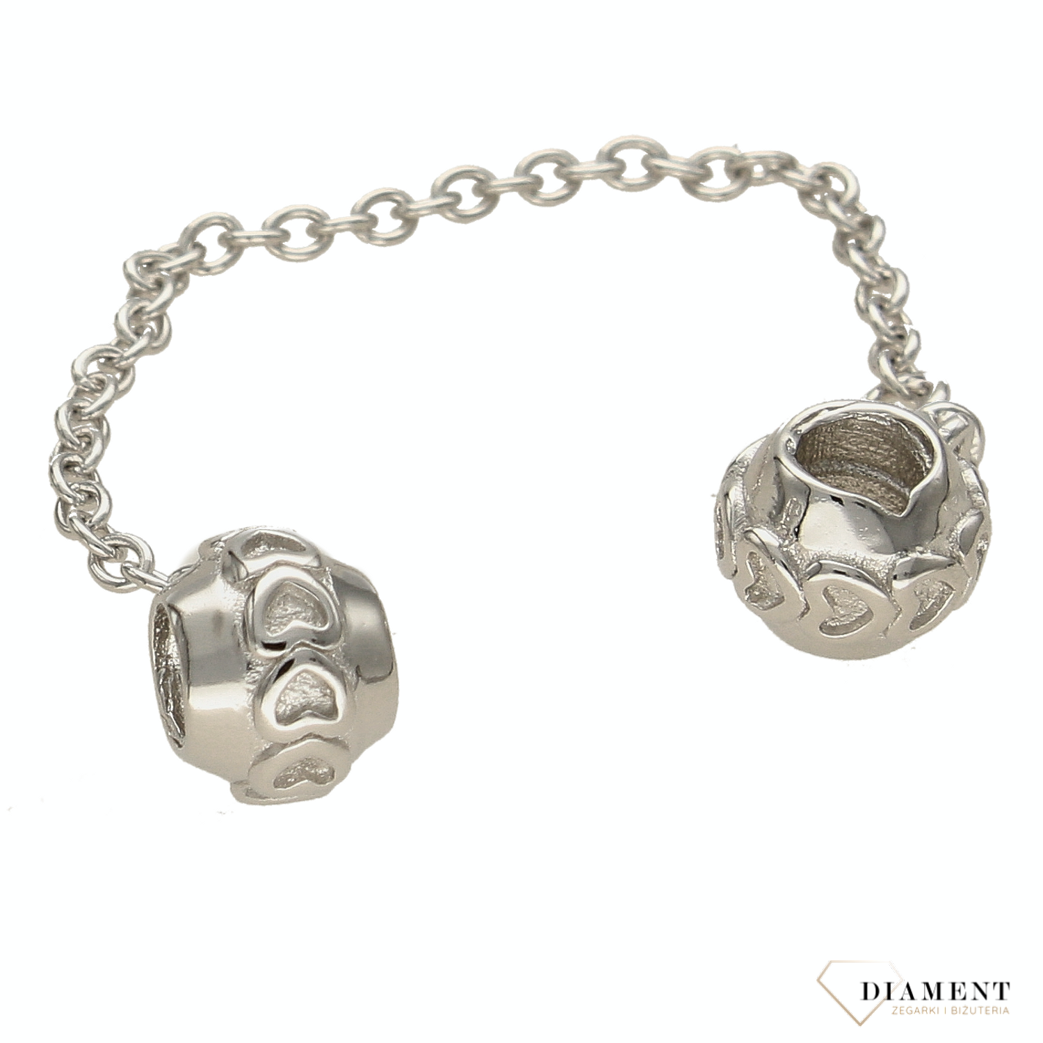 Łańcuszek zabezpieczający z charmsem  DIA-CHA-5490-925. Łańcuszek zabezpieczający z charmsami ✓ Łańcuszki zabezpieczające typu Pandora. ✓ Charms do pandora ✓ Charmsy srebrne ✓ Charmsy do bransoletki ✓ Zapraszamy!.png