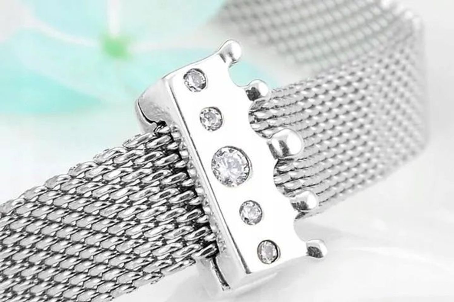 Srebrny Charms do bransoletki płaskiej Reflexions Korona Stoper Cyrkonie (2).jpg