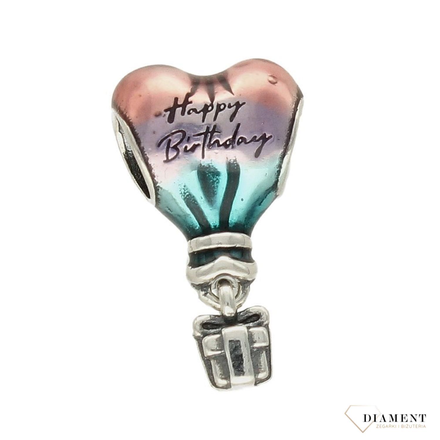 Modny charms do bransoletki Charms Moments 'Wiszący balon happy birthday'. Ponadczasowa biżuteria w formie charmsów do bransoletki, pozwalająca każdej kobiecie skomponować bransoletkę wedle własnych upodoba.jpg