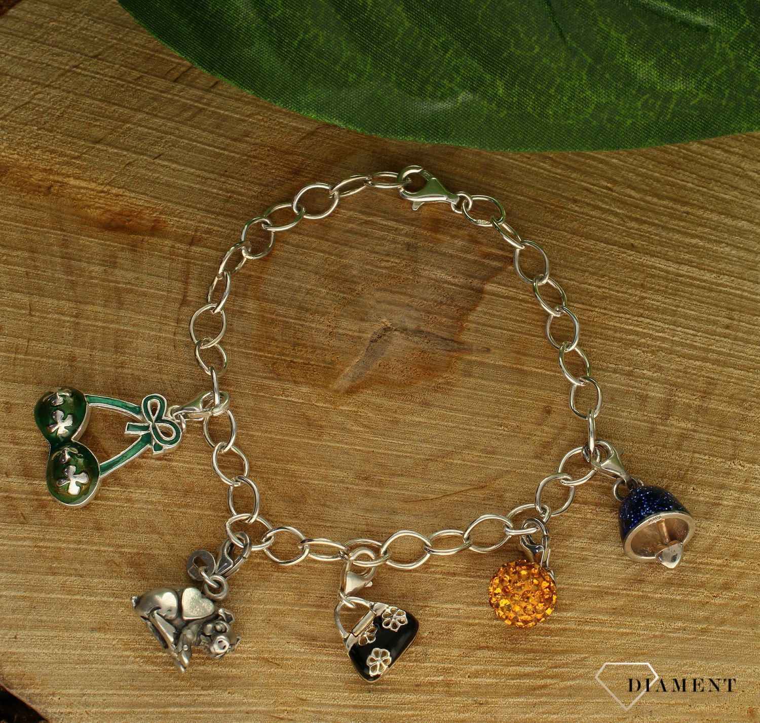 Srebrna zawieszka charms kuleczka Swarovski DIA-CHA-6820-925. Charms srebrny. Zawieszka do bransoletki. Zawieszka srebrna kuleczka z cyrkoniami Swarovskiego. Zawieszka charms do bransoletki. Charms zawieszka idealna na prezent.jpg