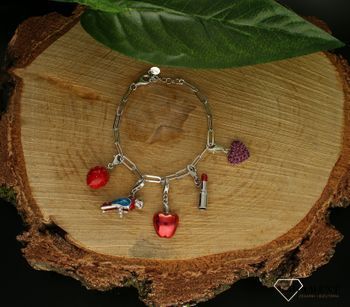 Srebrna zawieszka charms serce z różowymi cyrkoniami DIA-CHA-6821-925. Charms srebrny. Zawieszka do bransoletki. Zawieszka srebrna różowe serce. Zawieszka charms do bransoletki. Serce różowe charms. Charms zawieszka idealna .jpg