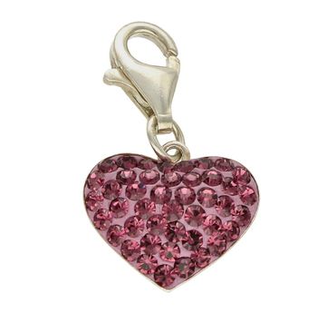 Srebrna zawieszka charms serce z różowymi cyrkoniami DIA-CHA-6821-925. Charms srebrny. Zawieszka do bransoletki. Zawieszka srebrna różowe serce. Zawieszka charms do bransoletki. Serce różowe charms. Charms zawieszka idealna na (1).jpg