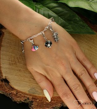 Zawieszka srebrna charms czarna kulka z cyrkoniami DIA-CHA-6823-925.  Charms srebrny. Zawieszka do bransoletki. Zawieszka srebrna kuleczka z cyrkoniami. Zawieszka charms do bransoletki. Charms zawieszka idealna na prezent dl.jpg