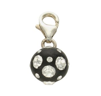 Zawieszka srebrna charms czarna kulka z cyrkoniami DIA-CHA-6823-925.  Charms srebrny. Zawieszka do bransoletki. Zawieszka srebrna kuleczka z cyrkoniami. Zawieszka charms do bransoletki. Charms zawieszka idealna na prezent dla (1).jpg