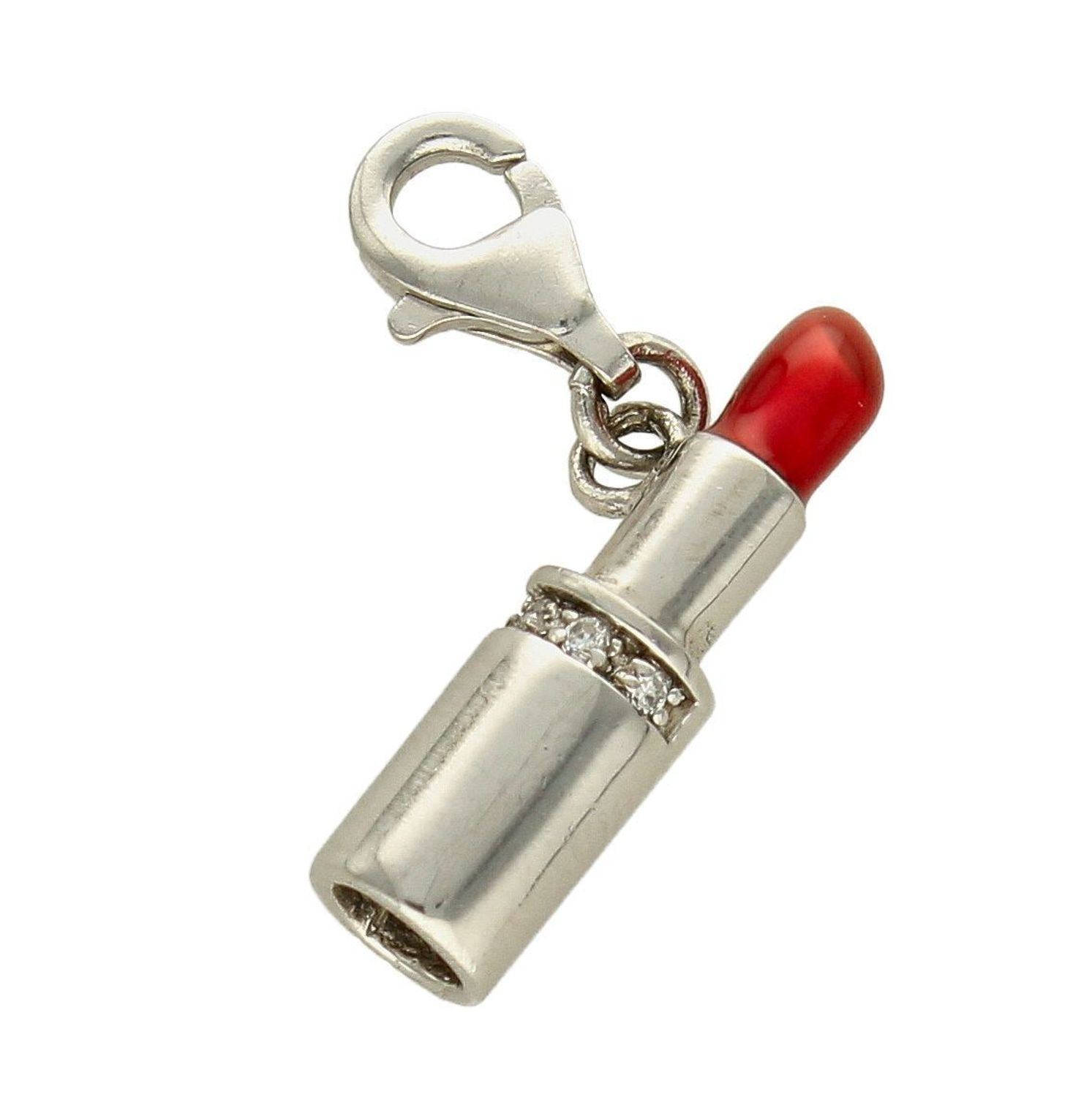 Srebrna zawieszka charms szminka DIA-CHA-6828-925. Charms srebrny. Zawieszka do bransoletki. Zawieszka srebrna szminka. Zawieszka charms do bransoletki. Charms zawieszka idealna na prezent dla każdej kobiety..jpg