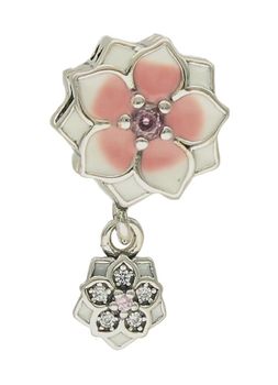 Charms Moments srebrny 925 Różowo-biały kwiatek DIA-CHA-9482-925. Zawieszka wykonana została ze srebra próby 925. To idealny charms na prezent. Charms do bransoletki typu Pandora.  (1).jpg