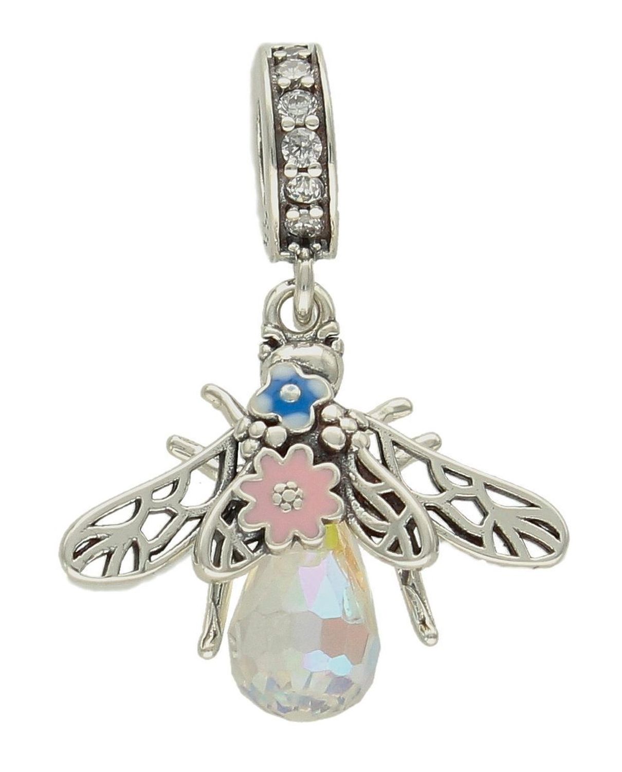 Charms Moments srebrny 925 ćma z kryształkiem DIA-CHA-9484-925. Charms idealny do bransoletki modułowej. Charms do bransoletki typu Pa (1).jpg