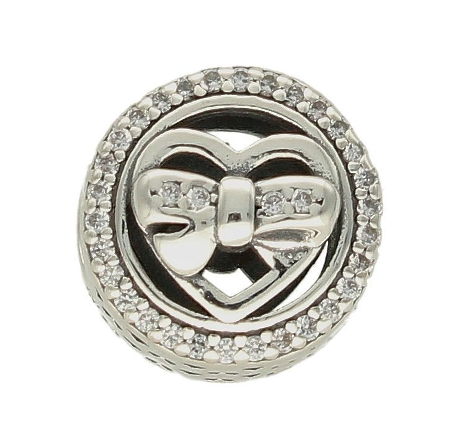 Charms Moments srebrny 925 okrągły 'Kokardka w serduszku' DIA-CHA-9495-925. Charms do bransoletki typu Pandora. Charms okrągły z kokardką w sercu. Srebrny charms do bransoletki modułowej. Charms idealny na prezent (3).jpg