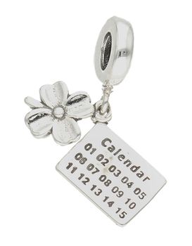 Charms Moments srebrny 925 wiszący kalendarz z kwiatkiem DIA-CHA-9507-925. Charms idealny do bransoletki modułowej. Charms do bransole (1).jpg