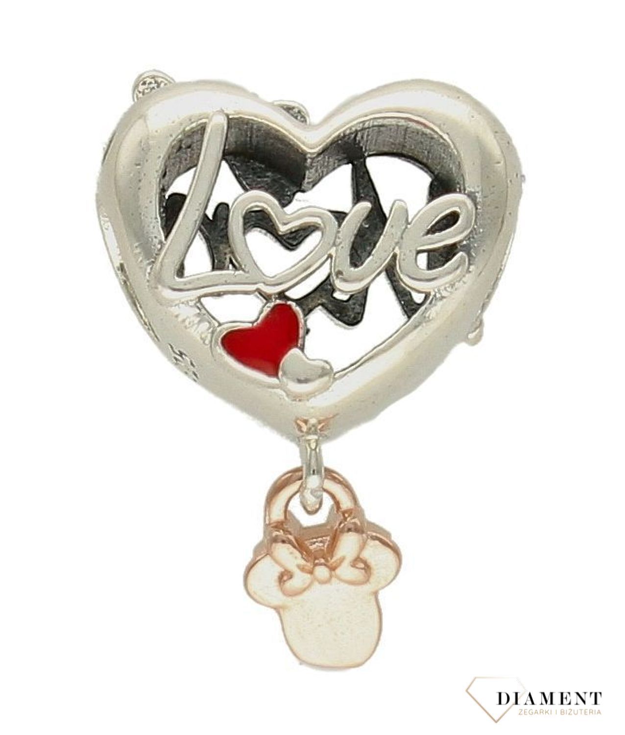 Charms Moments srebrny 925 'Serduszko dla mamy' DIA-CHA-9511-925. Charms do bransoletki. Srebrny charms do bransoletki typu Pandora, Apart. Charms serduszko. Zawieszka do bransoletki. Idealny pomysł na prezent dla mamy (2).jpg