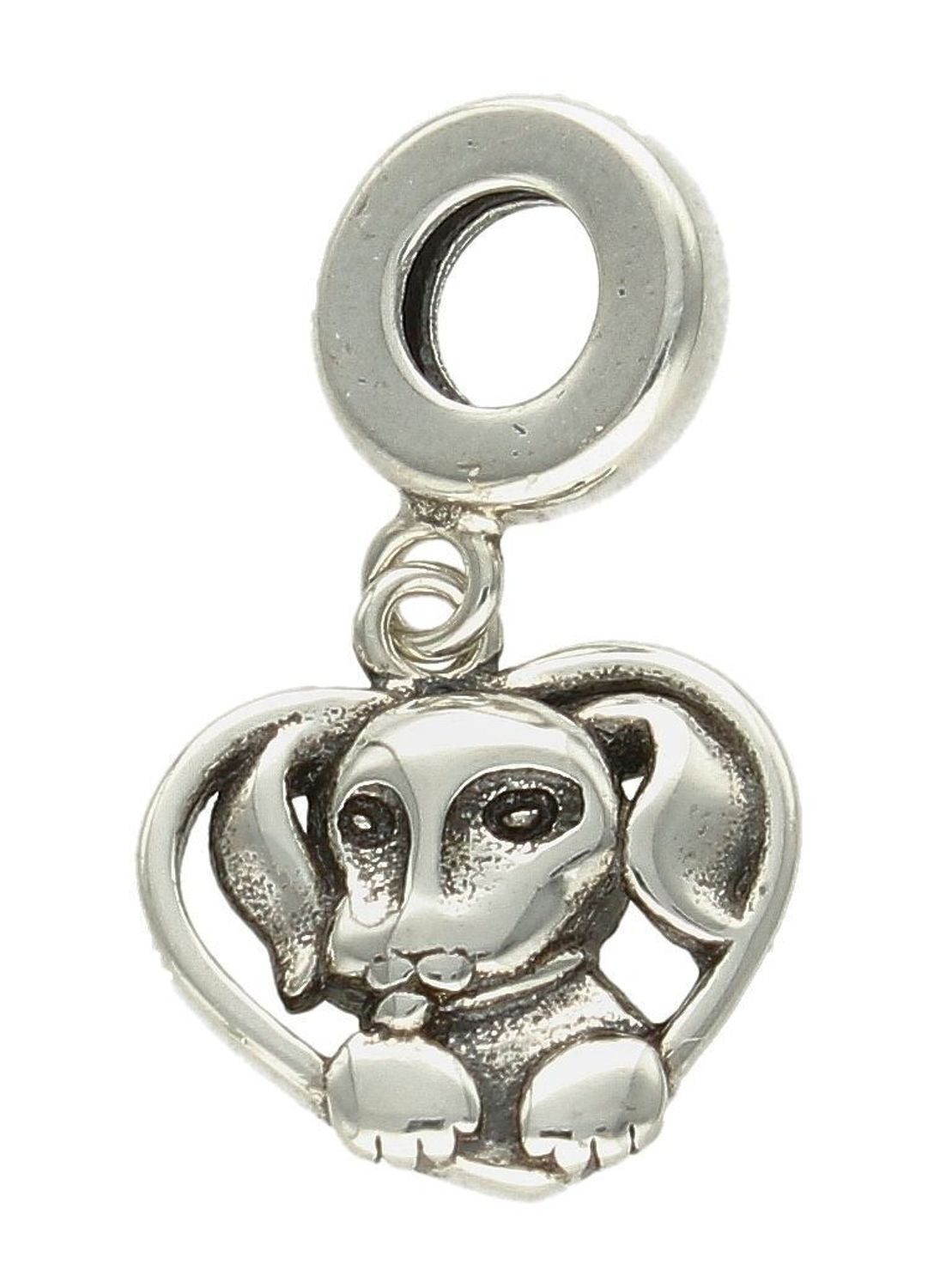 Charms Moments srebrny 925 wiszące serduszko z pieskiem DIA-CHA-9528-925. Charms idealny do bransoletki modułowej. Charms do bransolet (1).jpg