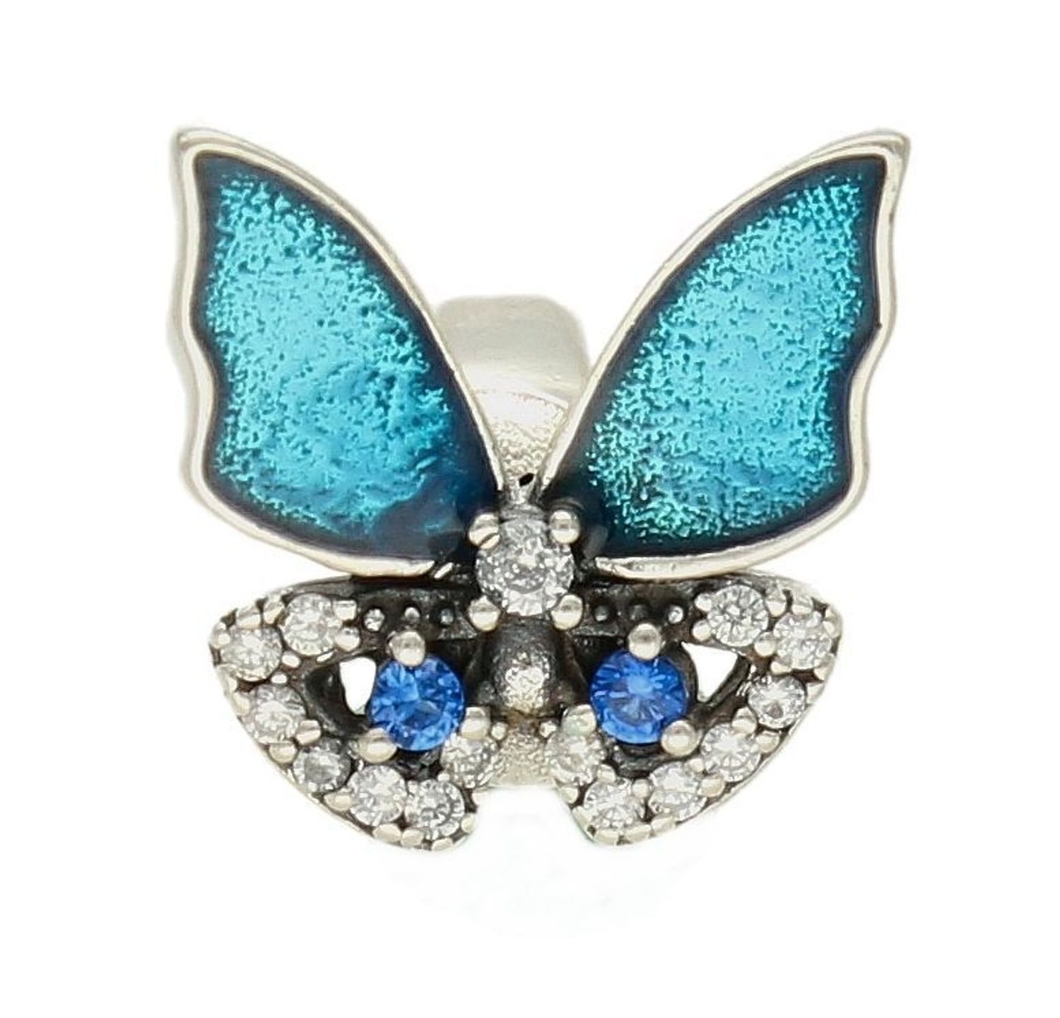 Charms Moments srebrny 925 niebieski motylek z cyrkoniami DIA-CHA-9535-925. Charms srebrny do bransoletki. Idealny charms do bransol (4).jpg