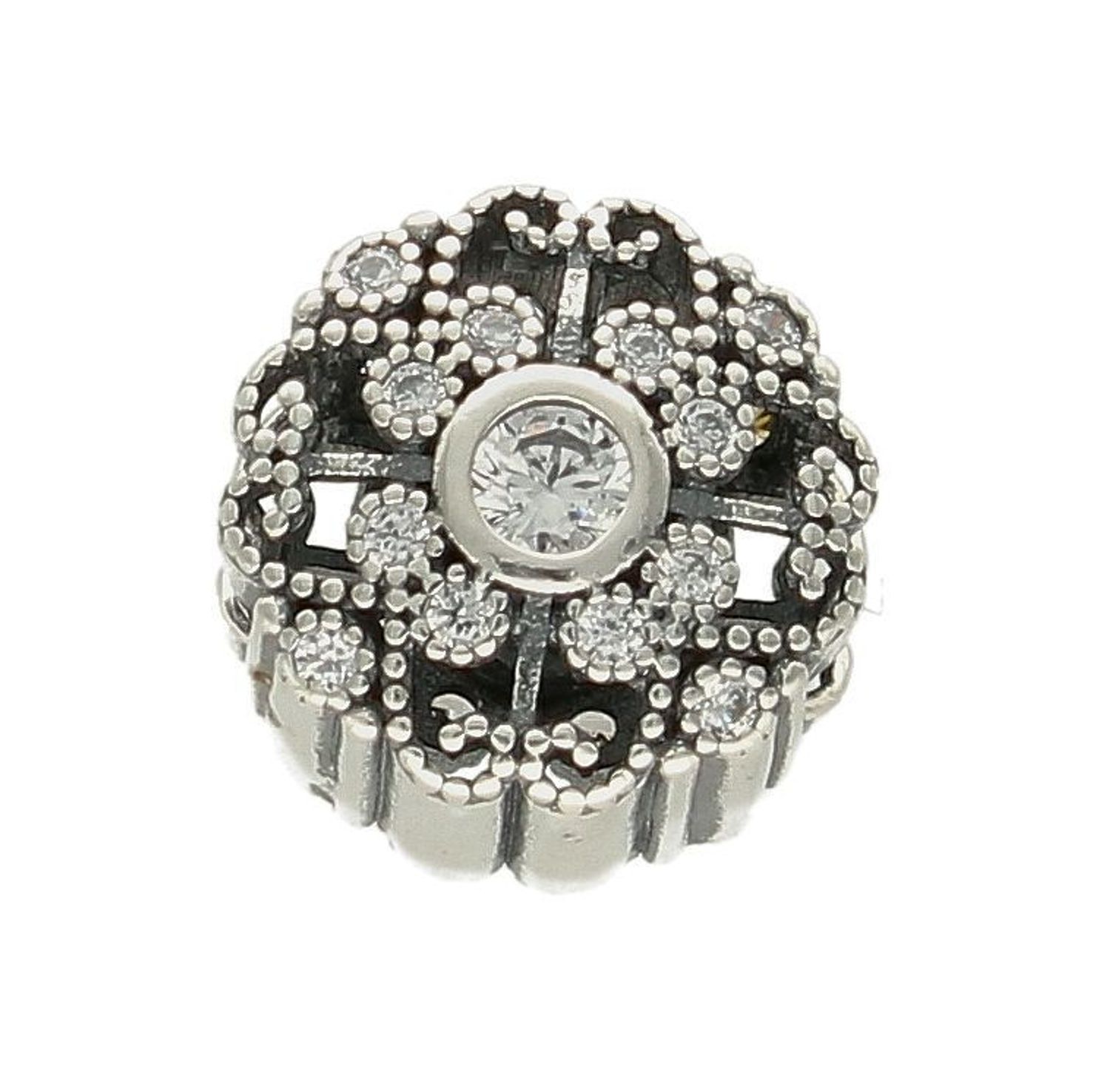 Charms Moments srebrny 925 okrągły 'Klasyka z białymi cyrkoniami' DIA-CHA-9544-925. Charms do bransoletki typu Pandora. Charms okrągły z białymi cyrkoniami. Srebrny charms do bransoletki modułowej. Charms idealny na prezent (1).jpg