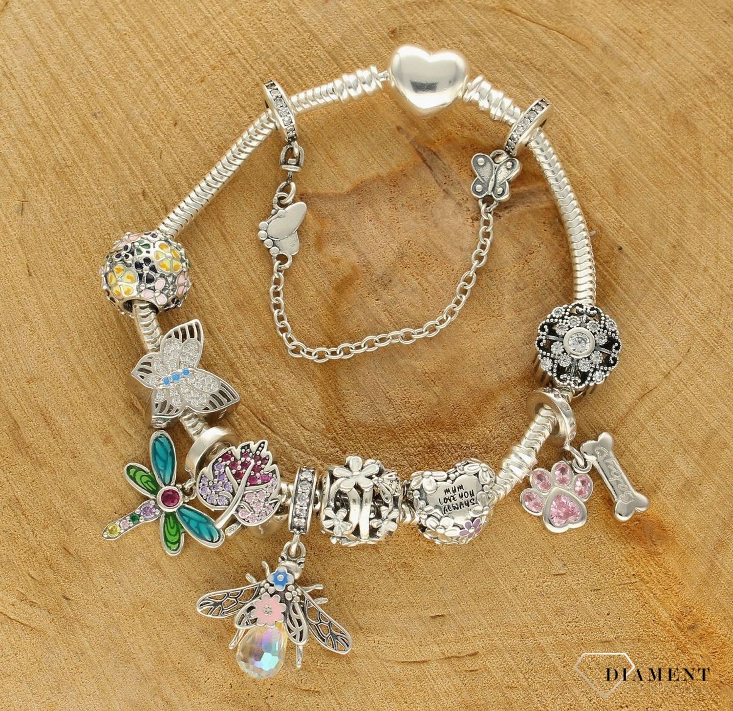 Charms Moments srebrny 925 okrągły 'Klasyka z białymi cyrkoniami' DIA-CHA-9544-925. Charms do bransoletki typu Pandora. Charms okrągły z białymi cyrkoniami. Srebrny charms do bransoletki modułowej. Charms idealny na prezent (1).jpg
