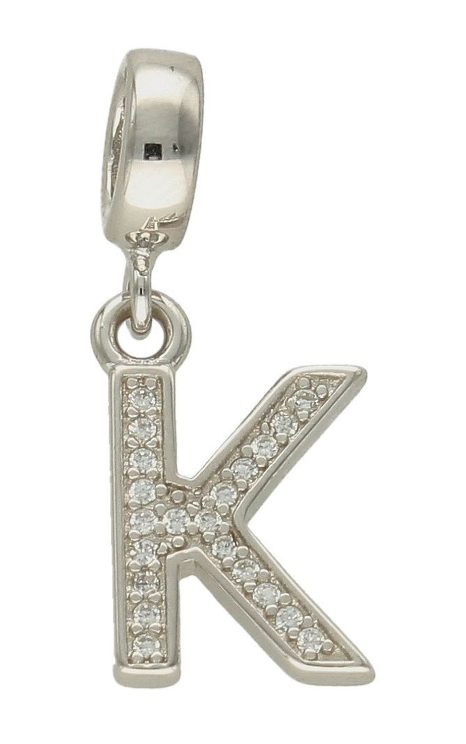 Charms Moments srebrny 925 literka K z cyrkoniami DIA-CHA-9550-925. Charms idealny do bransoletki modułowej. Charms do bransoletki typ (1).jpg